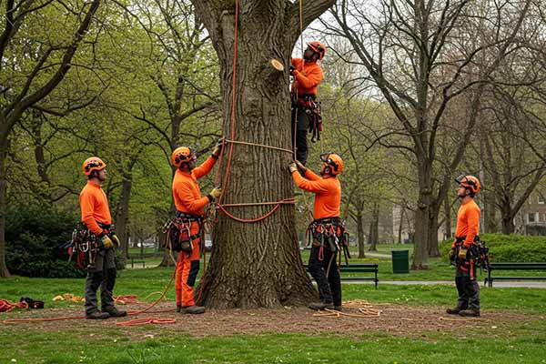 5 man working on the tree